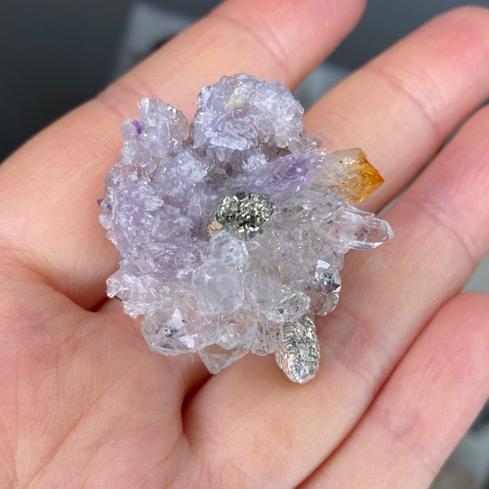 Lavender Crystal Cluster Statement Ring - Natural… - image 2